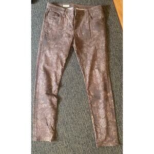 Kut From The Kloth Jeans Womens 12 Skinny Diana Brown Gold Floral